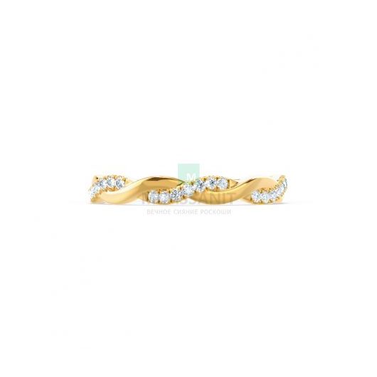 Обручальное кольцо из желтого золота с муассанитом
