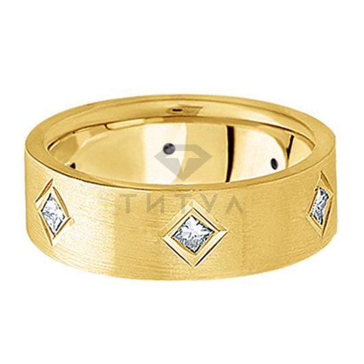 Мужское кольцо из желтого золота с муассанитом