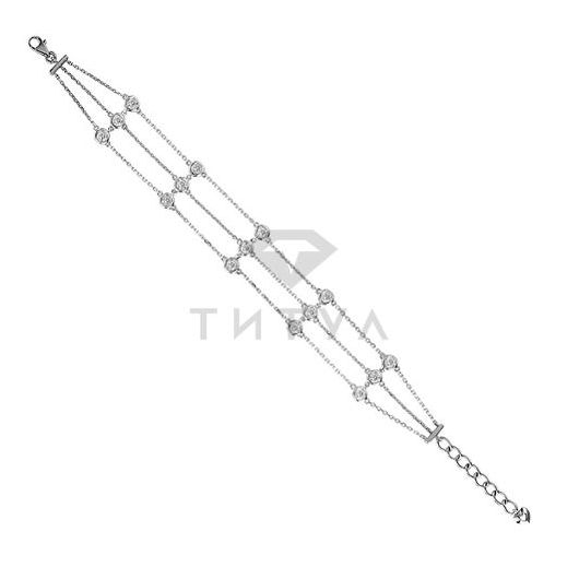Браслет из белого золота с муассанитом