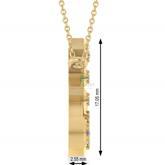 Подвеска из желтого золота с муассанитами