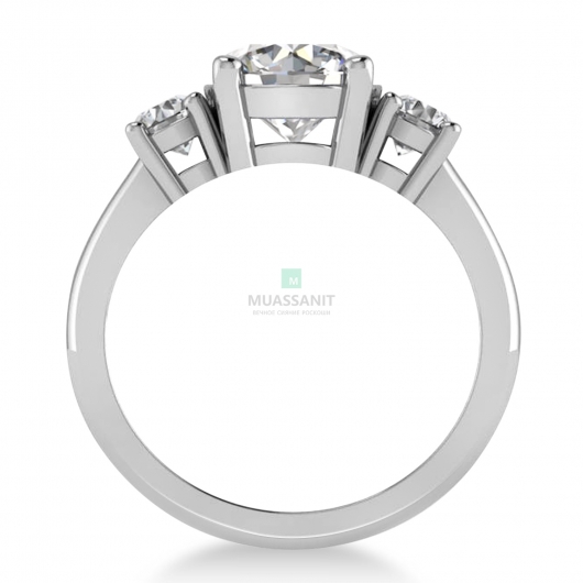 Женское обручальное кольцо из белого золото с муассанитами