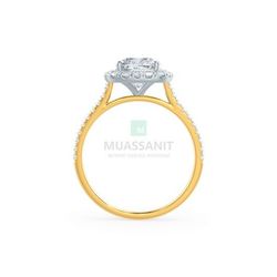 Помолвочное кольцо из комбинированного золота с муассанитом