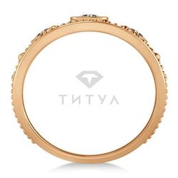 Женское кольцо из красного золота с муассанитами