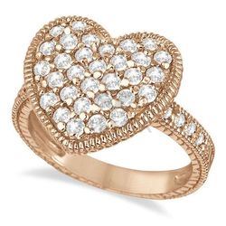 Женское кольцо из красного золота с муассанитами