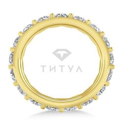 Обручальное кольцо из желтого золота с муассанитами