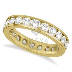 Обручальное кольцо из желтого золота с муассанитами