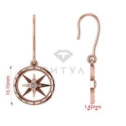Серьги из красного золота с муассанитами