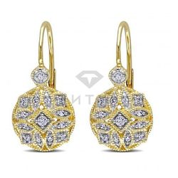 Серьги из желтого золота с муассанитами