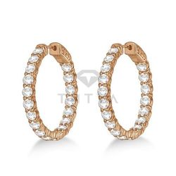 Серьги Конго (кольца) из красного золота с муассанитами
