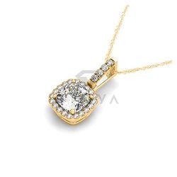 Подвеска из желтого золота с муассанитом