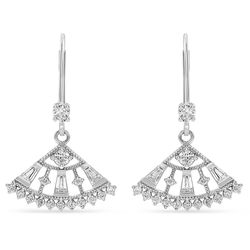 Серьги  из белого золота  с муассанитами