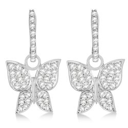 Серьги  из белого золота  с муассанитами