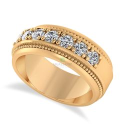 Мужское кольцо из красного золота с муассанитами
